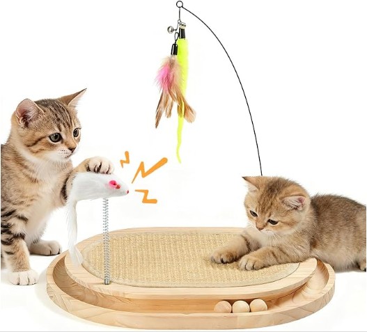 Cat Scratcher, Sisal Scratching Pad Kitten Cat Ball Track Toy